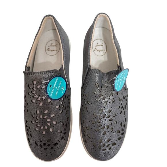 Jack Rogers NWT Violet Sneakers Women's 6.5 Metallic Laser Cut Shoes Comfort - Picture 3 of 10
